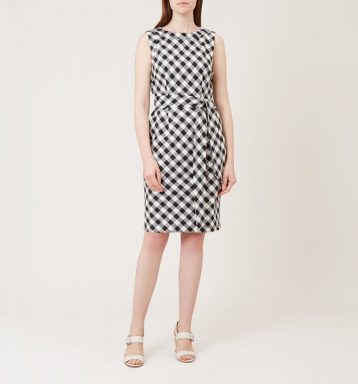 Hobbs Amalfi Gingham Dress White Black