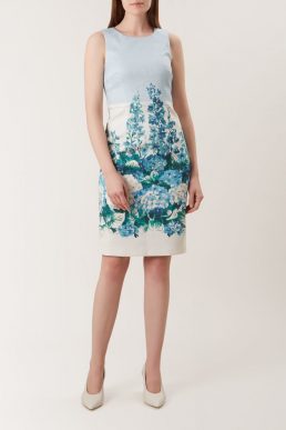 Hobbs Hydrangea Shift Dress Blue White