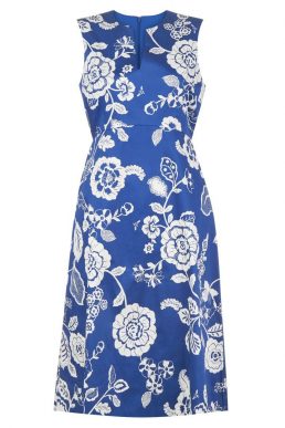 Hobbs Lauren Floral Shift Dress Blue White