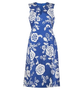 Hobbs Lauren Floral Shift Dress Blue White