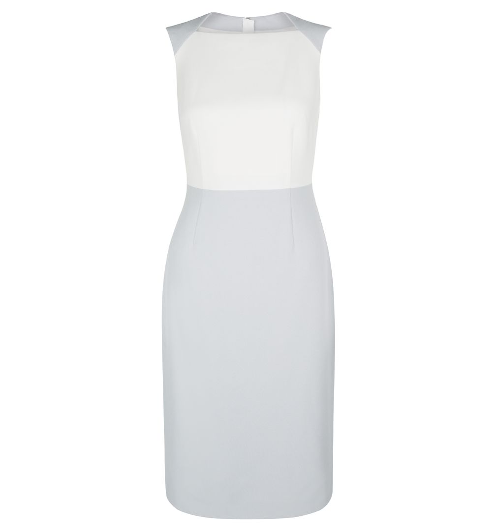 Hobbs Tamara Shift Dress, Pale Blue/White - myonewedding.co.uk