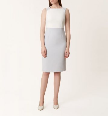 Hobbs Tamara Dress Pale Blue White