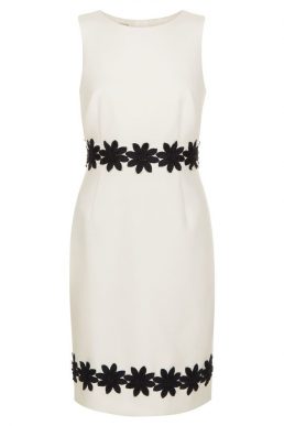 Hobbs Louise Embroidered Shift Dress Black White