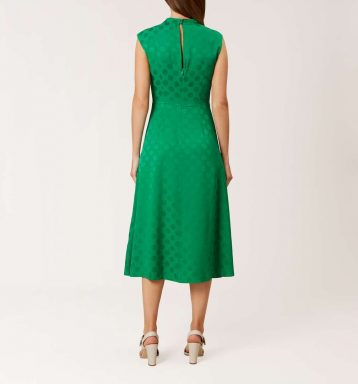 Hobbs Marina Spot Dress Green