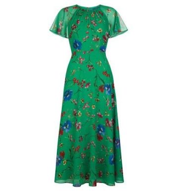 Hobbs Sarah Floral Dress Green Multi
