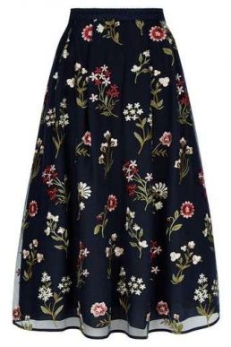 Hobbs Victoria Posey Skirt Navy Multi