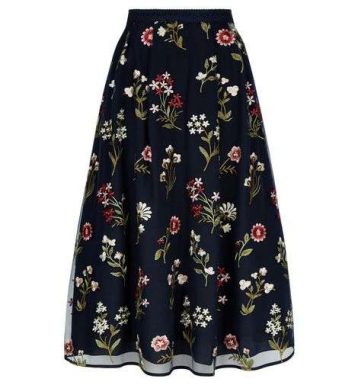 Hobbs Victoria Posey Skirt Navy Multi