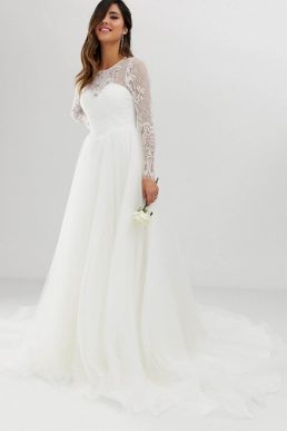 ASOS EDITION princess long sleeve wedding dress Ivory