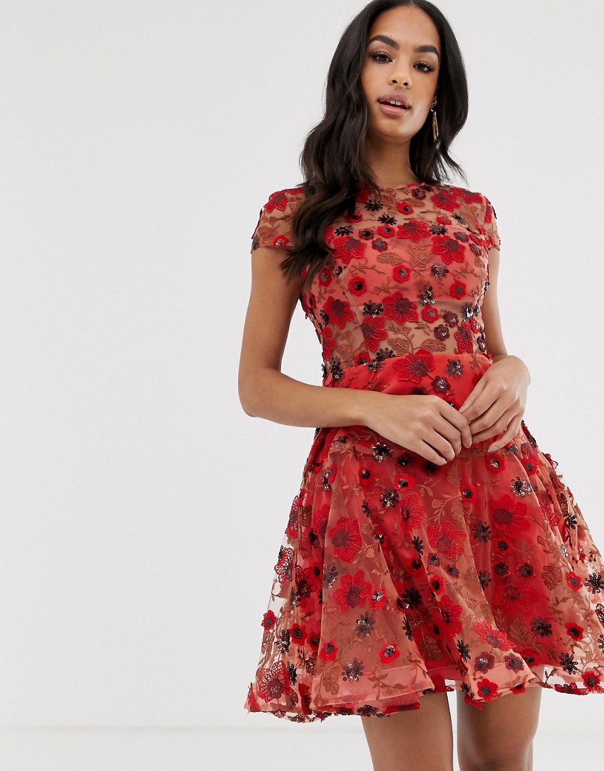 Bronx & Banco Della Rouge embellished mini dress, Red - myonewedding.co.uk