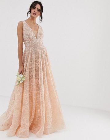 Bronx & Banco Emily exclusive embellished bridal gown Blush Pink