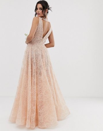 Bronx & Banco Emily exclusive embellished bridal gown, Blush/Pink - Image 2