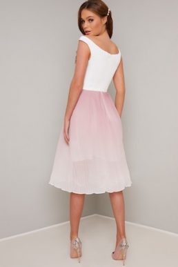 Chi Chi Afia Ombre Dress White Pink