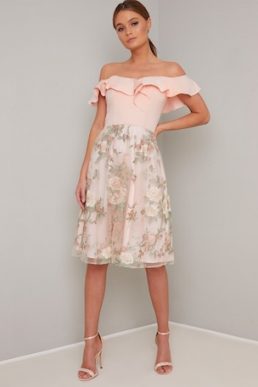 Chi Chi Kenna Floral Dress Pale Pink Blush