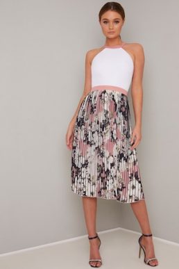 florica hanging gardens pleated midi dress