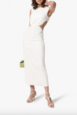 Deitas Olympia Twist-Front Cutout Maxi Dress White