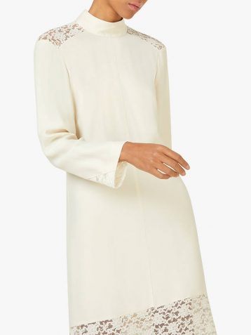 Finery Beladonia Lace Midi Dress Ivory