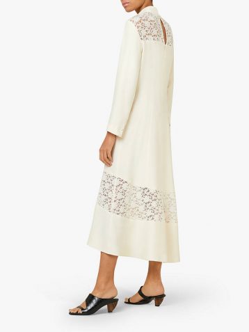 Finery Beladonia Lace Midi Dress, Ivory - Image 2