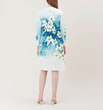 Hobbs Amelie Floral Coat Blue White