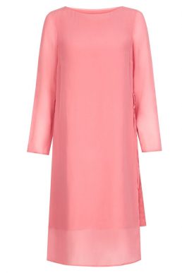 Hobbs Edie Sleeve Silk Dress Pink