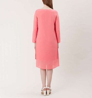 Hobbs Edie Sleeve Silk Dress Pink