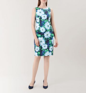 Hobbs Fiona Floral Shift Dress Green Multi