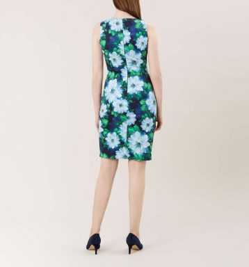 Hobbs Fiona Floral Shift Dress Green Multi