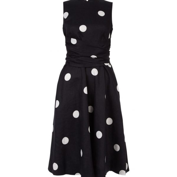 navy spot dress