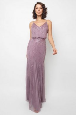 Lace & Beads Keeva Maxi Dress, Purple/Lilac