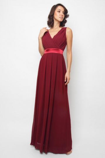 TFNC Kily Pale Mauve Maxi Dress Burgundy Red