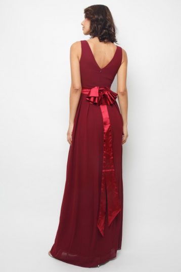 TFNC Kily Bridesmaid Maxi Dress, Burgundy Red - Image 2