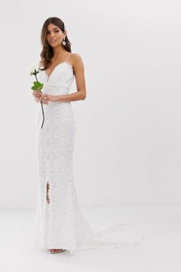ASOS EDITION lace cami wedding dress Ivory