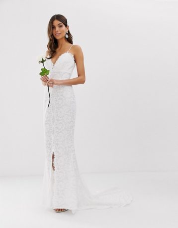 ASOS EDITION lace cami wedding dress Ivory