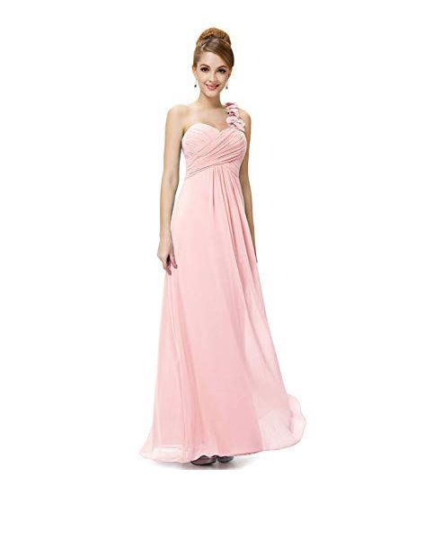 one shoulder ruffle bridesmaid dress