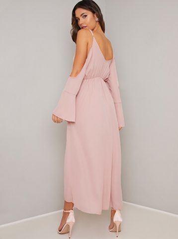 Chi Chi Ina Cold Shoulder Dress Blush Pink