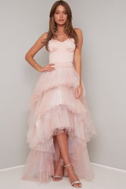 Chi Chi Lia Tulle Layered Skirt Blush Pale Pink