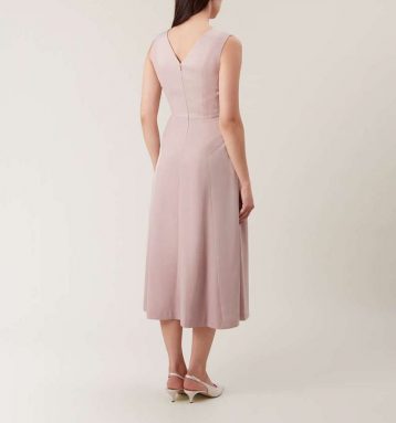 Hobbs Elaine Panelled Dress Pink Blush