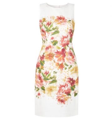 Hobbs Fiona Print Shift Dress Ivory Multi