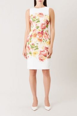 Hobbs Fiona Print Shift Dress Ivory Multi