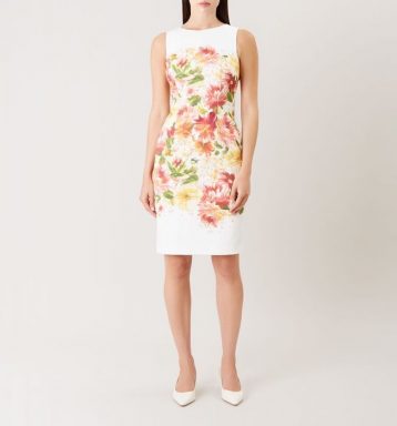 Hobbs Fiona Print Shift Dress Ivory Multi