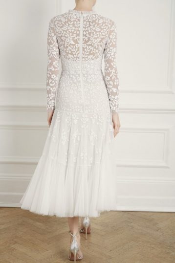 Needle & Thread Bella Sequin Long Sleeve Ballerina Bridal Dress, Ivory - Image 2