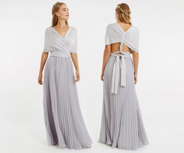Oasis Wear Your Own Way Pleated Multiway Bridesmaid Maxi Silver
