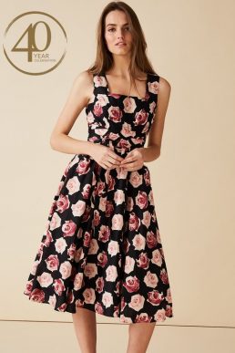 Phase Eight Judith Floral A-line Dress Black Multi