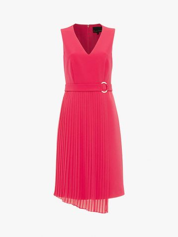 Phase Eight Maddie Pleated Belt Dress Pink