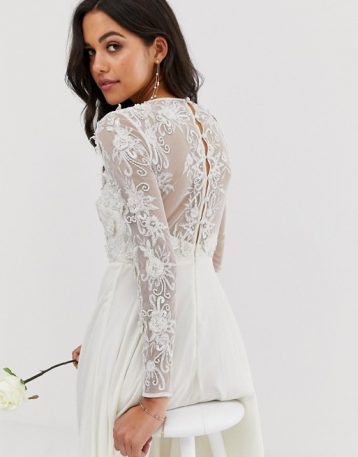 ASOS EDITION embroidered & beaded wedding dress, Ivory - Image 2