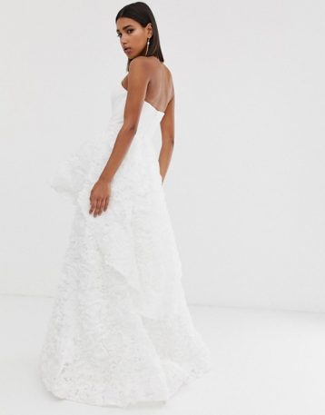 Bariano square neck bridal dress in white - Image 2