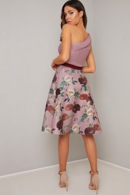 Chi Chi Ardelle Floral One Shoulder Dress Purple Multi