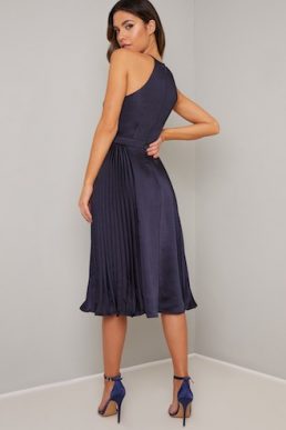 Chi Chi Benita Halter Short Dress Navy