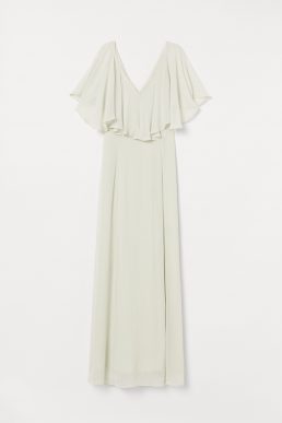 H&M Long chiffon maxi dress Light Green