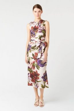 Hobbs Thao Floral Midi Dress White Multi