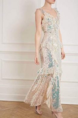 Needle & Thread Scarlett Sequin Gown, Champagne